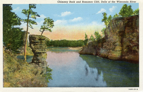 Chimney Rock and Romance Cliff, Dells of the Wisconsin River, WI - Carey's Emporium