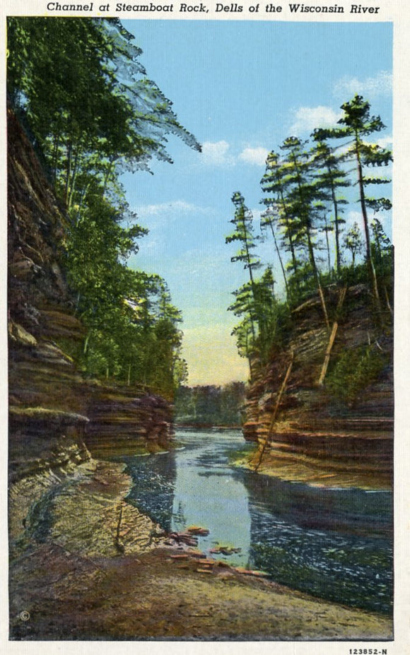 Channel at Steamboat Rock, Dells of the Wisconsin River, WI - Carey's Emporium