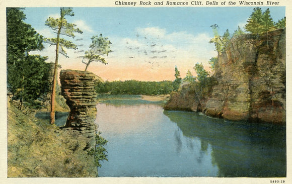 Chimney Rock and Romance Cliff, Dells of the Wisconsin River, WI - Carey's Emporium