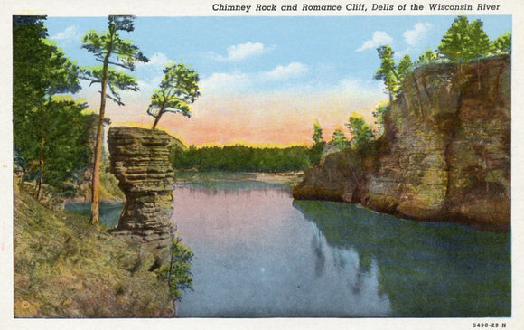 Chimney Rock and Romance Cliff, Dells of the Wisconsin River, WI - Carey's Emporium