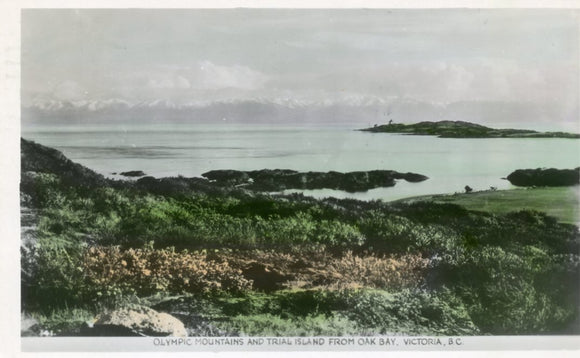 Olympic Mountains and Trial Island from Oak Bay, Victoria, B. C. - Carey's Emporium