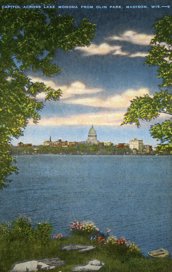 Capitol Across Lake Monona from Olin Park, Madison, WI - Carey's Emporium