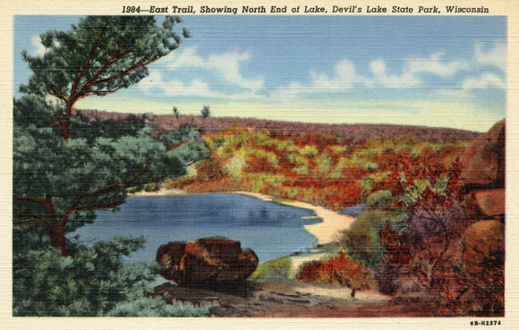 East Trail, Showing North End of Lake, Devil's Lake State Park, WI - Carey's Emporium
