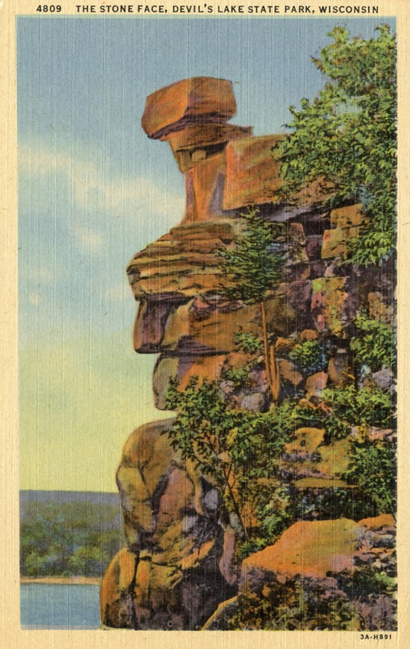The Stone Face, Devil's Lake State Park, WI - Carey's Emporium