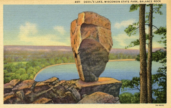 Balance Rock, Devil's Lake, Wisconsin State Park - Carey's Emporium