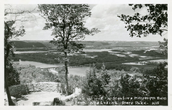 View of the Wisconsin and Mississippi Rivers from Wyalusing State Park, WI - Carey's Emporium