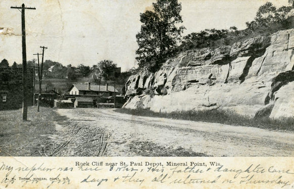 Rock Cliff near St. Paul Depot, Mineral Point, WI - Carey's Emporium
