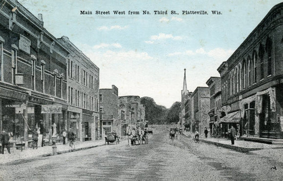 Main Street West from No. Third St., Platteville, WI - Carey's Emporium