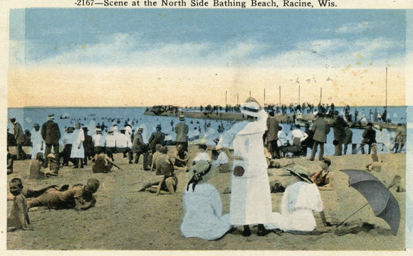 Scene at the North Side Bathing Beach, Racine, WI - Carey's Emporium