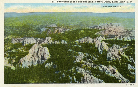 Panorama of the Needles from Harney Peak, Black Hills, SD - Carey's Emporium