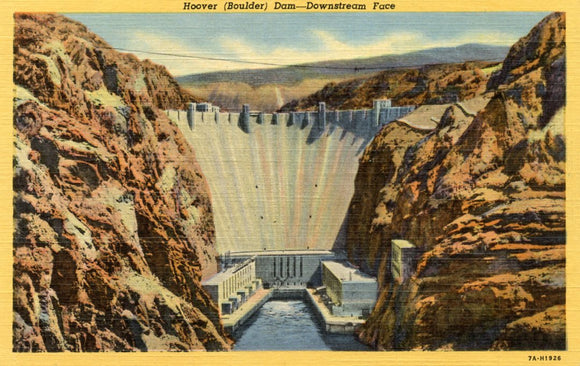 Hoover (Boulder) Dam, Downstream Face - Carey's Emporium