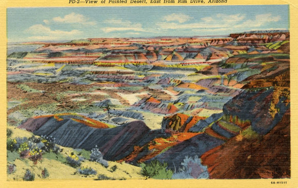 View of Painted Desert, East from Rim Drive, AZ - Carey's Emporium