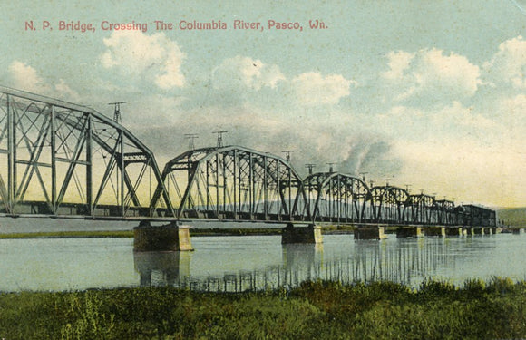 N. P. Bridge, Crossing The Columbia River, Pasco, WA - Carey's Emporium