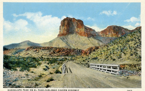 Guadalupe Peak on El Paso-Carlsbad Cavern Highway - Carey's Emporium