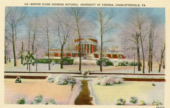 Winter Scene Showing Rotunda, University of Virginia, Charlottesville, VA - Carey's Emporium