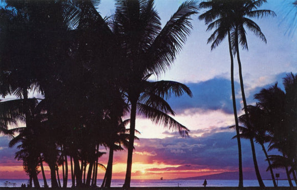 Sunset in Hawaii, Taken from Waikiki Beach, Honolulu, HI - Carey's Emporium