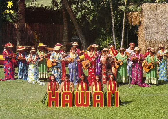 A Colorful Portrait of Some of the Performers at the Famous Kodak Hula Show, Honolulu, HI - Carey's Emporium