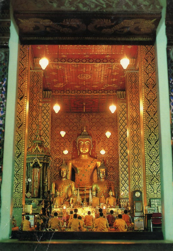 Monks Perform Their Daily Chanting in Wat Hariphunchai, Lamphun Province, Northern Thailand - Carey's Emporium
