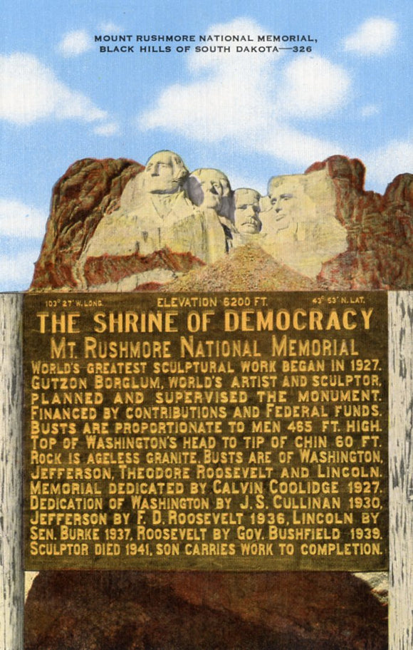 Mount Rushmore National Memorial, Black Hills of SD - Carey's Emporium