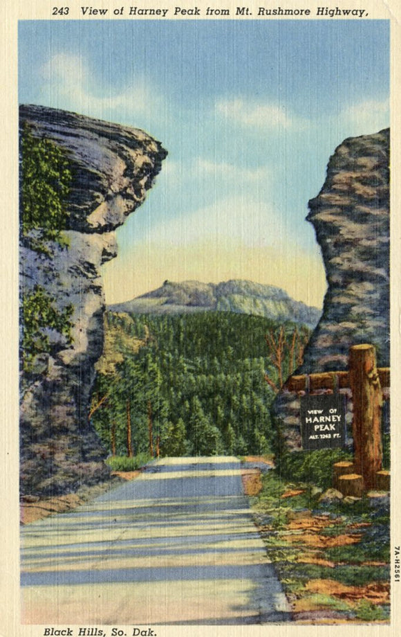 View of Harney Peak from Mt. Rushmore Highway, Black Hills, SD - Carey's Emporium