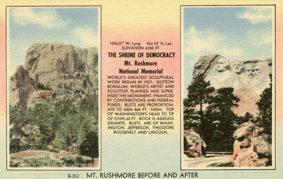 Mt. Rushmore Before and After, Black Hills, SD - Carey's Emporium