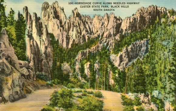 Horseshoe Curve Along Needles Highway, Custer State Park, Black Hills, SD - Carey's Emporium
