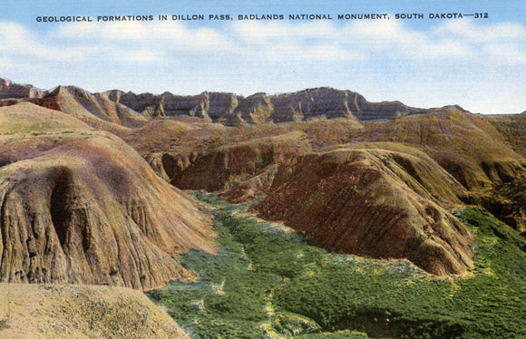 Geological Formations in Dillon Pass, Badlands National Monument, SD - Carey's Emporium