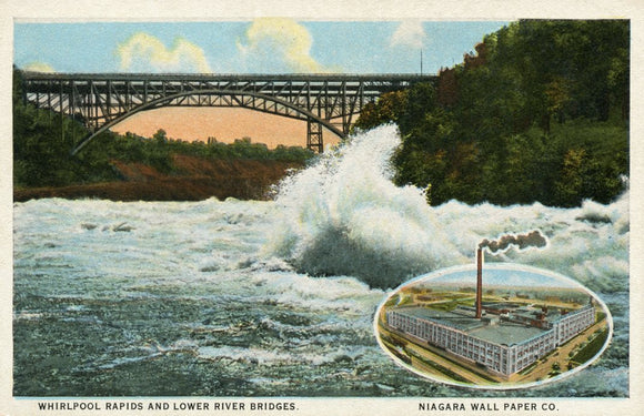 Whirlpool Rapids and Lower River Bridges, Niagara Wall Paper Co. - Carey's Emporium