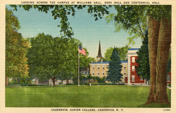 Looking Across the Campus at Williams Hall, Eddy Hall and Centennial Hall, Cazenovia Junior College, Cazenovia, NY - Carey's Emporium