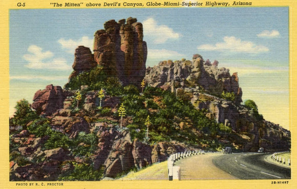 The Mitten above Devil's Canyon, Globe-Miami-Superior Highway, AZ - Carey's Emporium