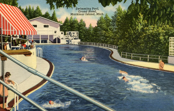 Swimming Pool, Grand Hotel, Mackinac Island, MI - Carey's Emporium
