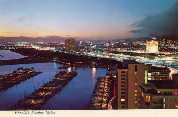Honolulu Evening Lights, HI - Carey's Emporium