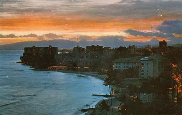 Twilight Time at Waikiki Beach, HI - Carey's Emporium