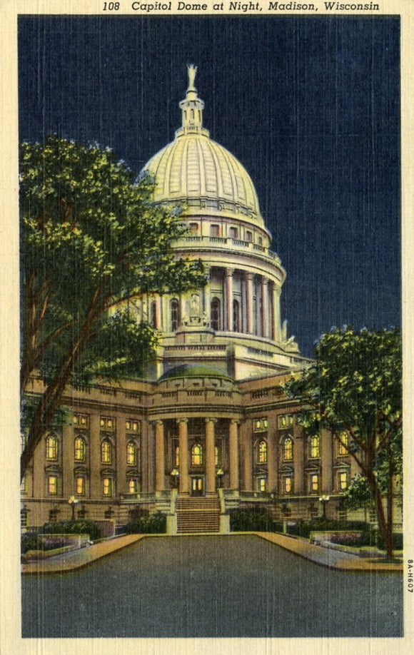 Capitol Dome at Night, Madison, WI - Carey's Emporium