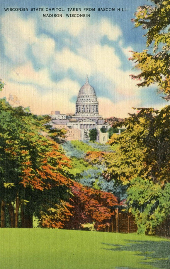Wisconsin State Capitol, Taken from Bascom Hill, Madison, WI - Carey's Emporium