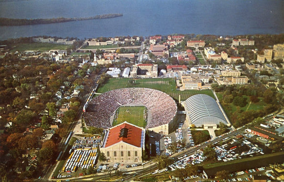 Camp Randall Stadium and the Field House, Air View of University of Wisconsin, Madison, WI - Carey's Emporium
