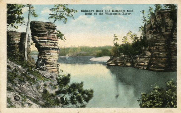 Chimney Rock and Romance Cliff, Dells of the Wisconsin River, WI - Carey's Emporium