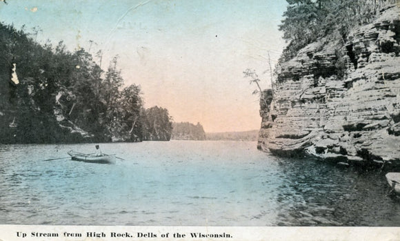 Up Stream from High Rock, Dells of the Wisconsin, WI - Carey's Emporium