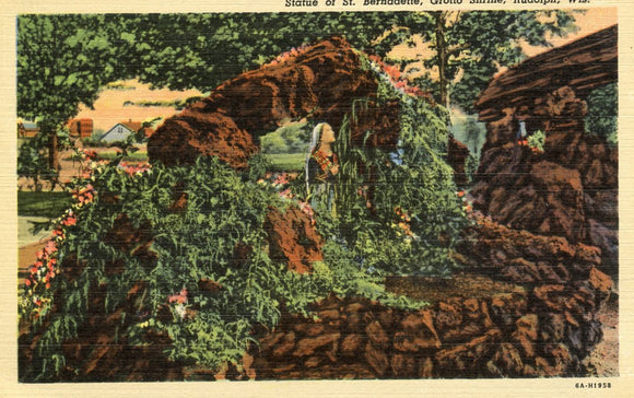 Statue of St. Bernadette, Grotto Shrine, Rudolph, WI - Carey's Emporium