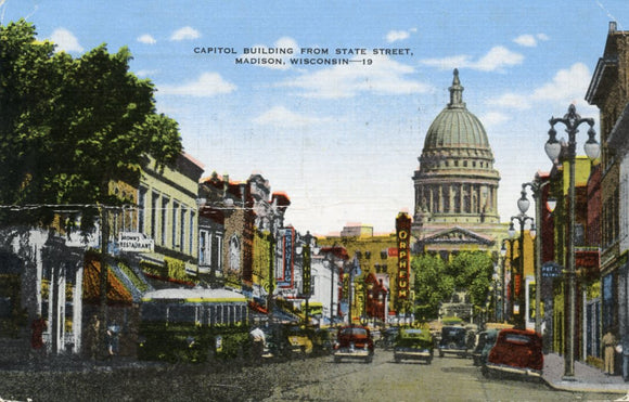 Capitol Building from State Street, Madison, WI - Carey's Emporium