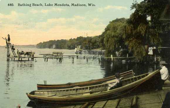 Bathing Beach, Lake Mendota, Madison, WI - Carey's Emporium