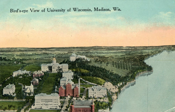 Bird's-Eye View of University of Wisconsin, Madison, WI - Carey's Emporium