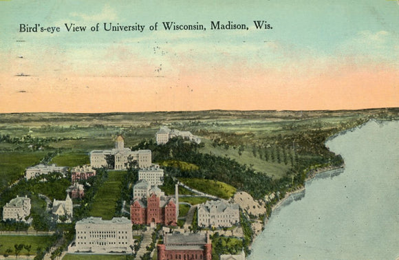 Bird's-eye View of University of Wisconsin, Madison, WI - Carey's Emporium