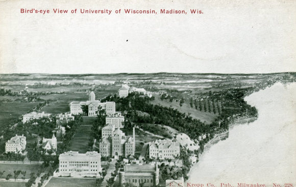 Bird's-eye View of University of Wisconsin, Madison, WI - Carey's Emporium