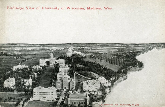 Bird's-eye View of University of Wisconsin, Madison, WI - Carey's Emporium