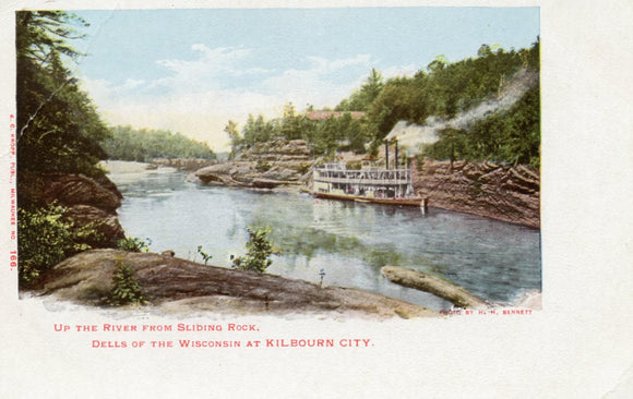 Up the River From Sliding Rock, Dells of the Wisconsin at Kilbourn City, WI - Carey's Emporium