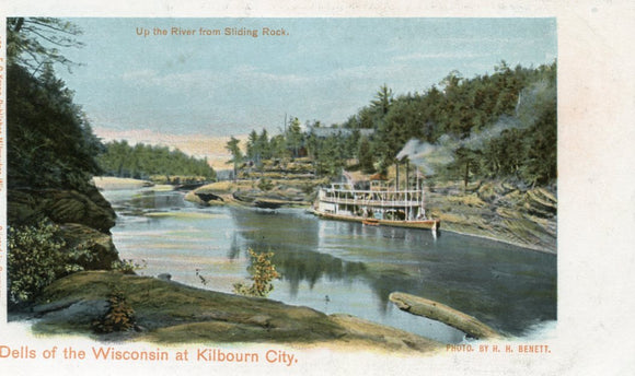 Up the River From Sliding Rock, Dells of the Wisconsin at Kilbourn City, WI - Carey's Emporium
