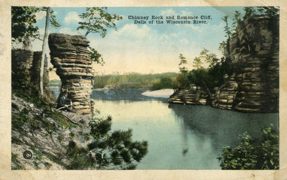 Chimney Rock and Romance Cliff, Dells of the Wisconsin River, WI - Carey's Emporium
