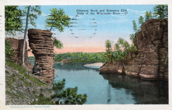 Chimney Rock and Romance Cliff, Dells of the Wisconsin River, WI - Carey's Emporium