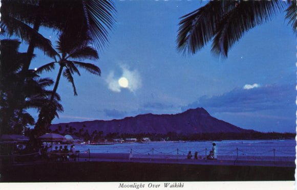 Moonlight over Waikiki, Honolulu, HI - Carey's Emporium
